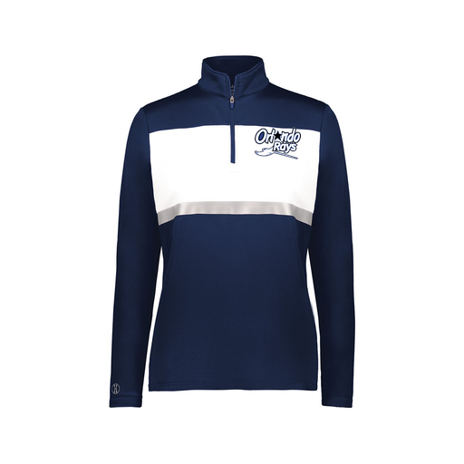 [222791.301.XS-LOGO1] Ladies Bold 1/4 Zip Pullover (Female Adult XS, Navy, Logo 1)