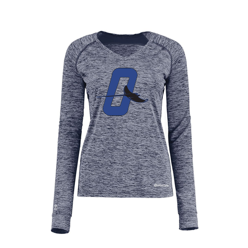 [222770.U22.XS-LOGO3] Ladies Electric Long Sleeve Shirt (Female Adult XS, Navy, Logo 3)