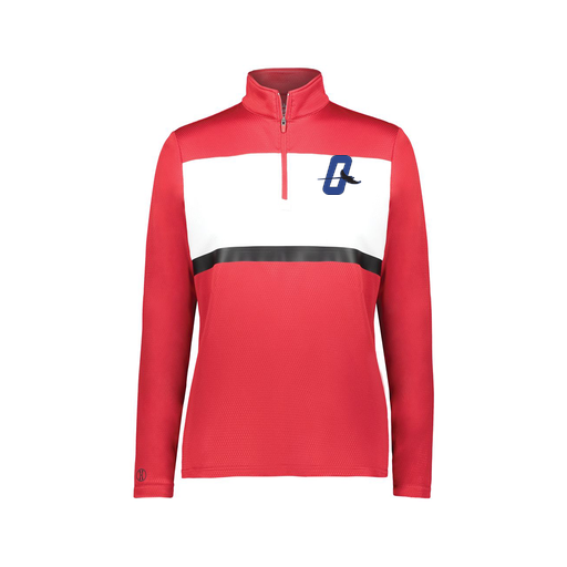 [222791.408.XS-LOGO3] Ladies Bold 1/4 Zip Pullover (Female Adult XS, Red, Logo 3)