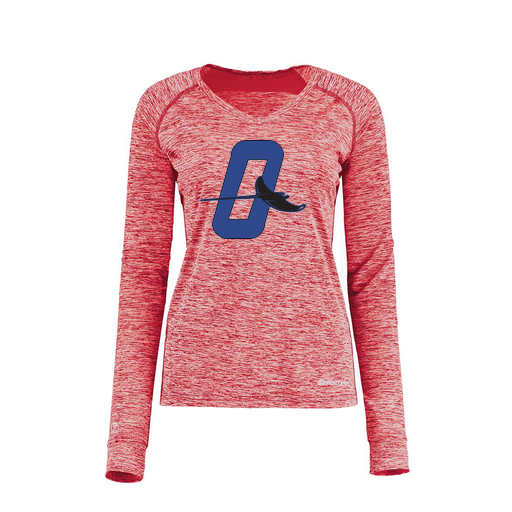 [222770.T20.XS-LOGO3] Ladies Electric Long Sleeve Shirt (Female Adult XS, Red, Logo 3)