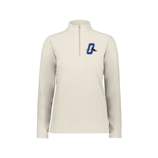[6864.53T.XS-LOGO3] Ladies MicroFleece 1/4 Zip Pullover (Female Adult XS, White, Logo 3)