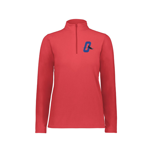 [6864.083.XS-LOGO3] Ladies MicroFleece 1/4 Zip Pullover (Female Adult XS, Red, Logo 3)