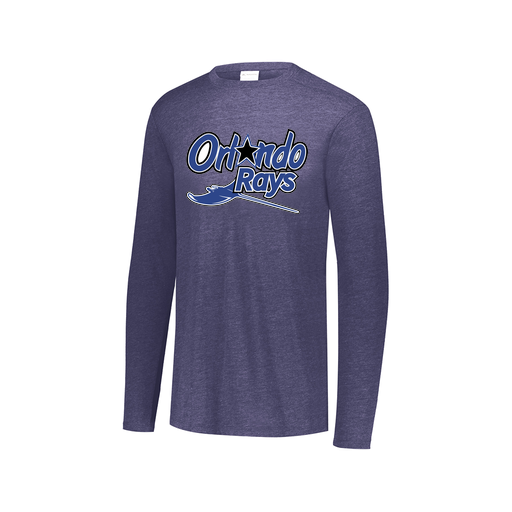 [FTLCUBNV-AXS-LOGO2] Decker Men's Tri-Blend T-Shirt - Long Sleeve (Adult XS, Navy, Logo 2)