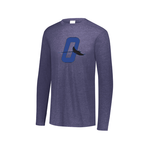 [FTLCUBNV-AXS-LOGO3] Decker Men's Tri-Blend T-Shirt - Long Sleeve (Adult XS, Navy, Logo 3)