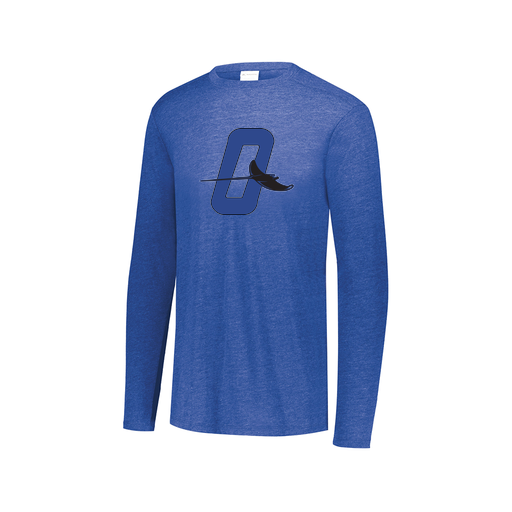 [FTLCUBRY-AXS-LOGO3] Decker Men's Tri-Blend T-Shirt - Long Sleeve (Adult XS, Royal, Logo 3)