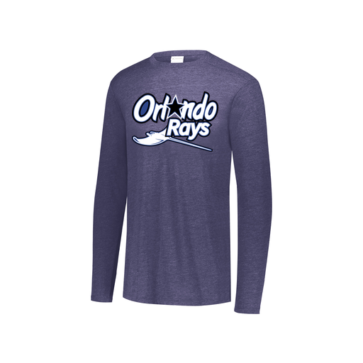 [FTLCUBNV-YS-LOGO1] Decker Youth Tri-Blend T-Shirt - Long Sleeve (Youth S, Navy, Logo 1)