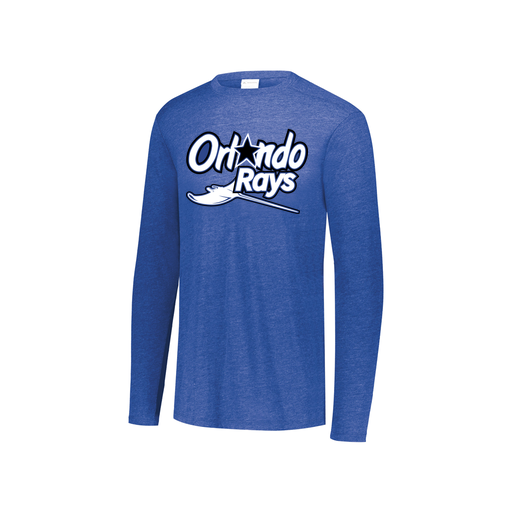 [FTLCUBRY-YS-LOGO1] Decker Youth Tri-Blend T-Shirt - Long Sleeve (Youth S, Royal, Logo 1)